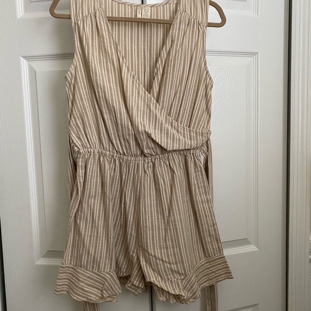 Beige Cotton Romper